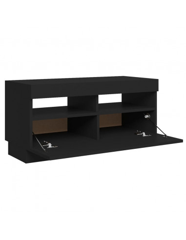 Mobile Porta TV con Luci LED Nero 80x35x40 cm