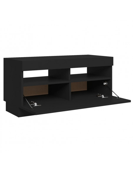 Mobile Porta TV con Luci LED Nero 80x35x40 cm