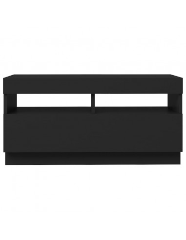 Mobile Porta TV con Luci LED Nero 80x35x40 cm