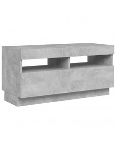 Mobile Porta TV con Luci LED Grigio Cemento 80x35x40 cm 2