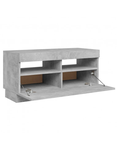 Mobile Porta TV con Luci LED Grigio Cemento 80x35x40 cm
