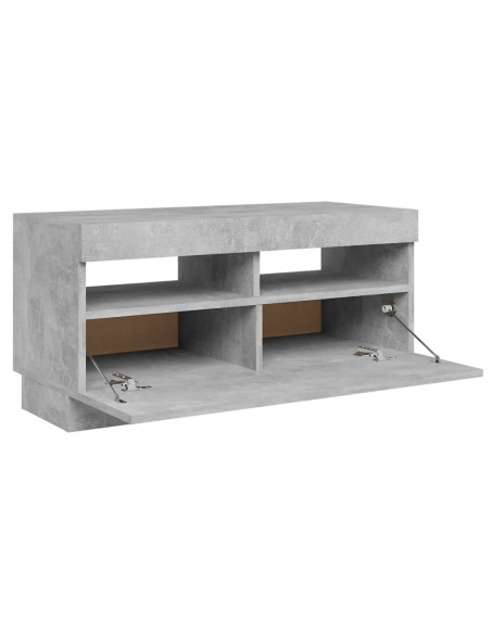 Mobile Porta TV con Luci LED Grigio Cemento 80x35x40 cm