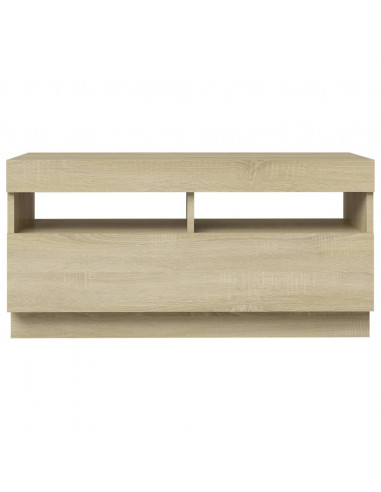 Mobile Porta TV con Luci LED Rovere Sonoma 80x35x40 cm