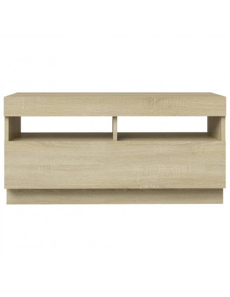 Mobile Porta TV con Luci LED Rovere Sonoma 80x35x40 cm
