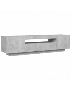 Mobile Porta TV con Luci LED Grigio Cemento 160x35x40 cm 2