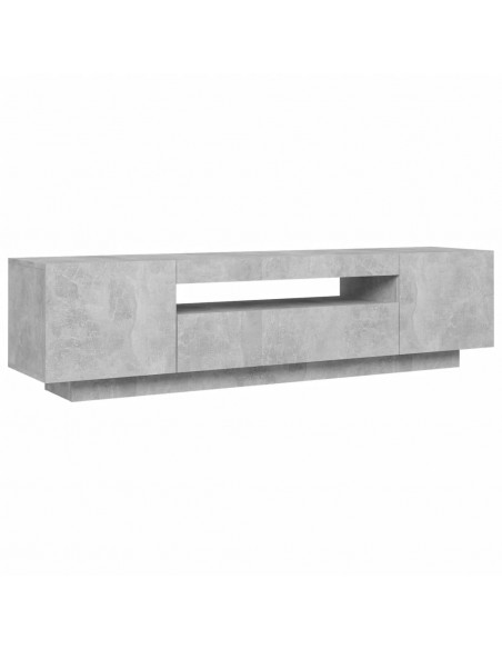 Mobile Porta TV con Luci LED Grigio Cemento 160x35x40 cm