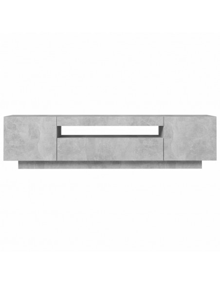 Mobile Porta TV con Luci LED Grigio Cemento 160x35x40 cm