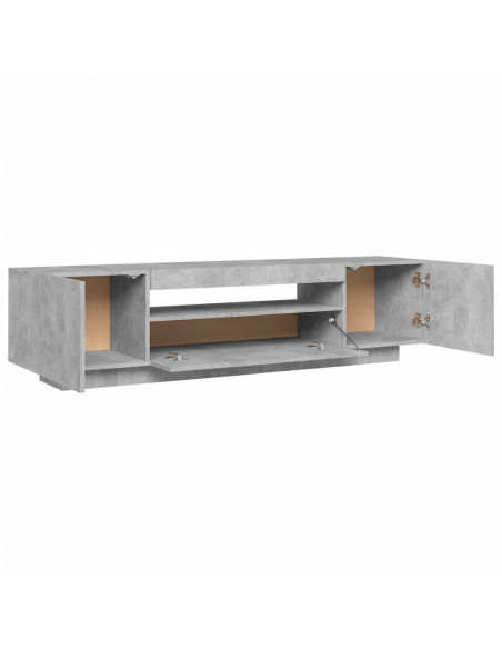 Mobile Porta TV con Luci LED Grigio Cemento 160x35x40 cm