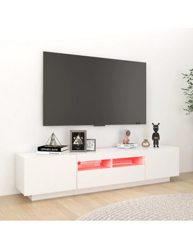 Mobile Porta TV con Luci LED Bianco 180x35x40 cm