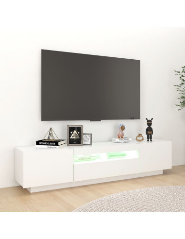 Mobile Porta TV con Luci LED Bianco 180x35x40 cm