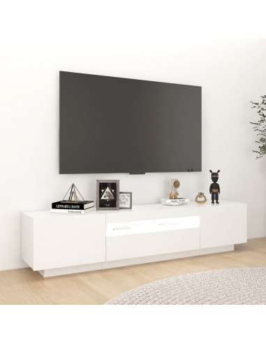 Mobile Porta TV con Luci LED Bianco 180x35x40 cm