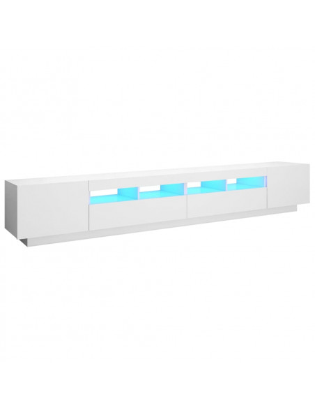 Mobile Porta TV con Luci LED Bianco 260x35x40 cm
