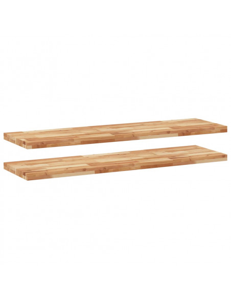 Mensole da Parete 2 pz 160x40x4 cm Legno Acacia Rifinito a Olio