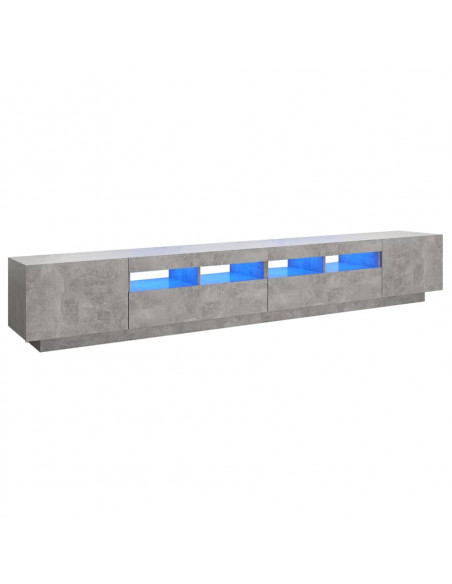 Mobile Porta TV con Luci LED Grigio Cemento 260x35x40 cm