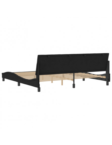 Giroletto con Testiera Nero 200x200 cm in Velluto
