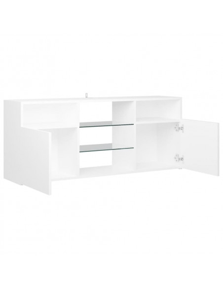Mobile Porta TV con Luci LED Bianco 120x30x50 cm