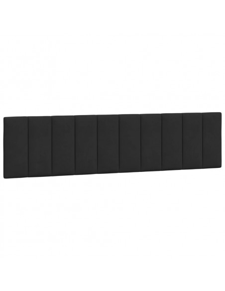 Giroletto con Testiera Nero 200x200 cm in Velluto