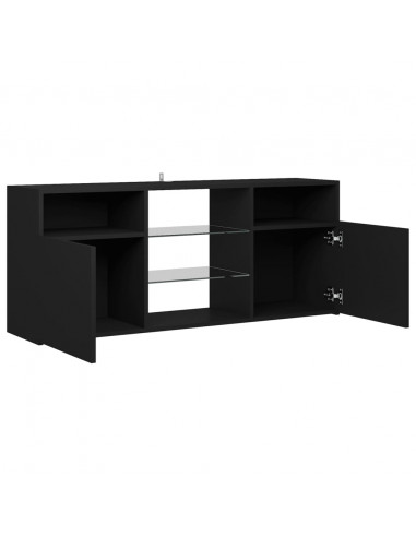 Mobile Porta TV con Luci LED Nero 120x30x50 cm