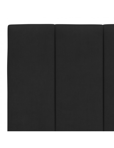 Giroletto con Testiera Nero 200x200 cm in Velluto