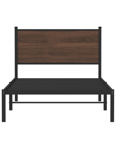 Giroletto con Testiera in Metallo Rovere Marrone 107x203 cm