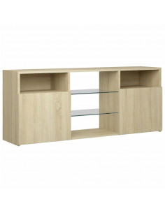 Mobile Porta TV con Luci LED Rovere Sonoma 120x30x50 cm 2