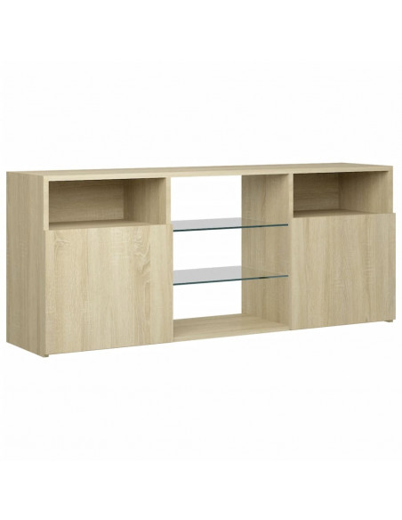 Mobile Porta TV con Luci LED Rovere Sonoma 120x30x50 cm