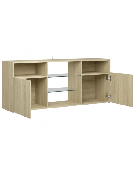 Mobile Porta TV con Luci LED Rovere Sonoma 120x30x50 cm