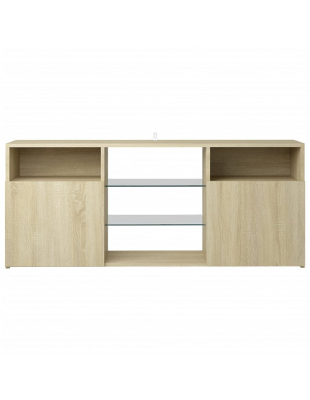 Mobile Porta TV con Luci LED Rovere Sonoma 120x30x50 cm