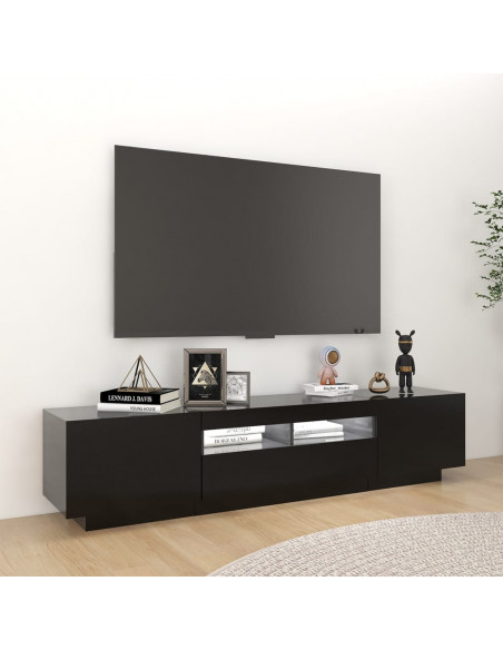 Mobile Porta TV con Luci LED Nero 180x35x40 cm