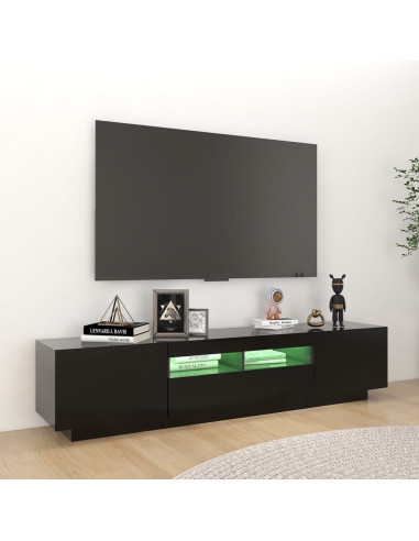 Mobile Porta TV con Luci LED Nero 180x35x40 cm