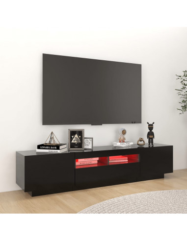Mobile Porta TV con Luci LED Nero 180x35x40 cm