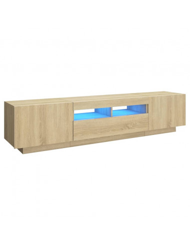 Mobile Porta TV con Luci LED Rovere Sonoma 180x35x40 cm