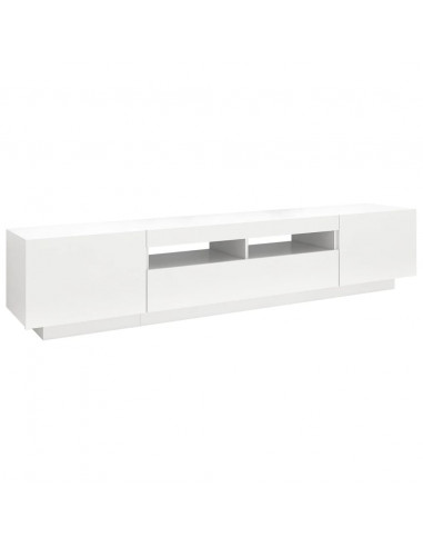 Mobile Porta TV con Luci LED Bianco 200x35x40 cm