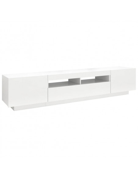 Mobile Porta TV con Luci LED Bianco 200x35x40 cm
