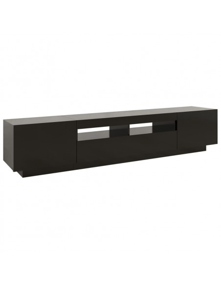 Mobile Porta TV con Luci LED Nero 200x35x40 cm