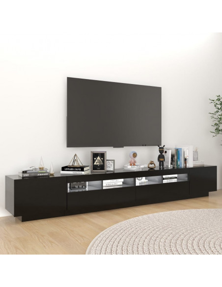 Mobile Porta TV con Luci LED Nero 260x35x40 cm