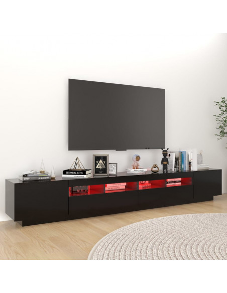 Mobile Porta TV con Luci LED Nero 260x35x40 cm