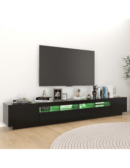 Mobile Porta TV con Luci LED Nero 260x35x40 cm