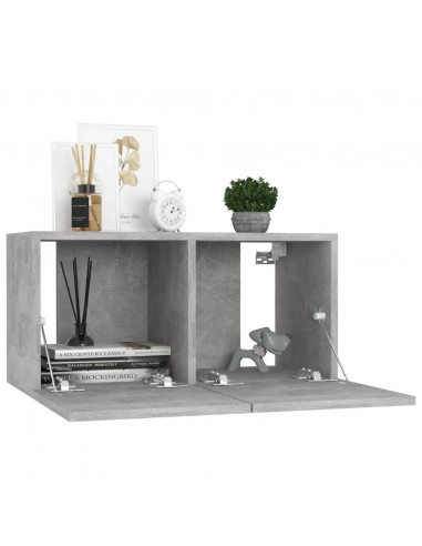 Mobili Porta TV Pensili 3pz Grigio Cemento 60x30x30 cm