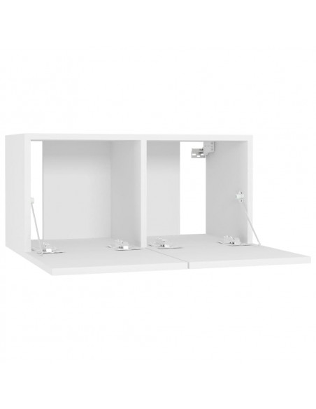 Mobili Porta TV 4 pz Bianchi 60x30x30 cm in Legno Multistrato