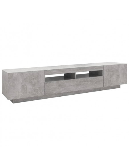 Mobile Porta TV con Luci LED Grigio Cemento 200x35x40 cm
