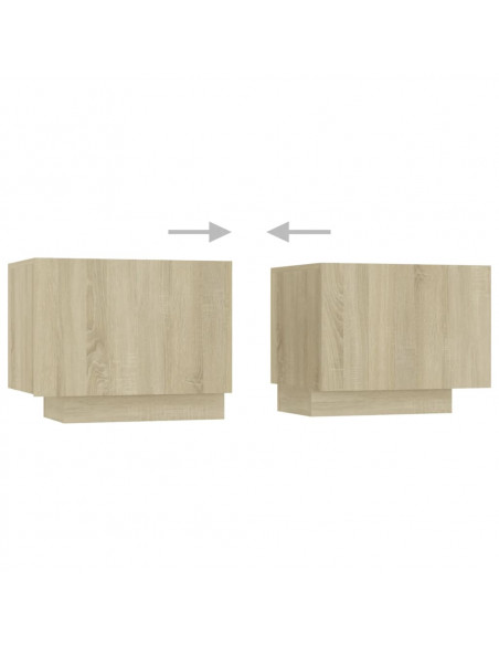 Mobile Porta TV con Luci LED Rovere Sonoma 300x35x40 cm