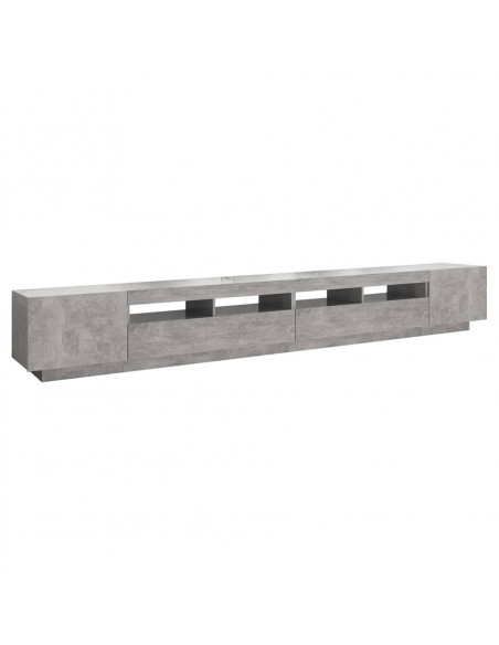 Mobile Porta TV con Luci LED Grigio Cemento 300x35x40 cm