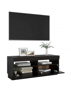 Mobile Porta TV con Luci LED Nero 100x35x40 cm 2