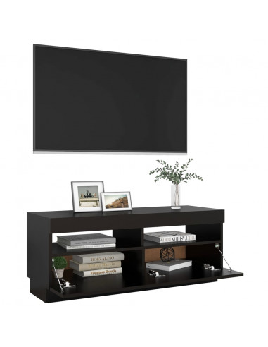 Mobile Porta TV con Luci LED Nero 100x35x40 cm