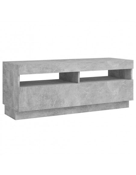 Mobile Porta TV con Luci LED Grigio Cemento 100x35x40 cm