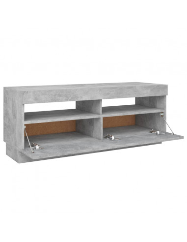 Mobile Porta TV con Luci LED Grigio Cemento 100x35x40 cm