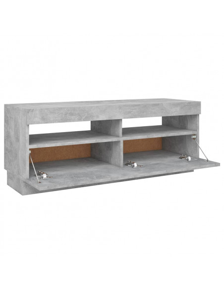 Mobile Porta TV con Luci LED Grigio Cemento 100x35x40 cm