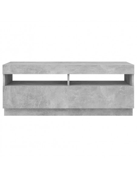 Mobile Porta TV con Luci LED Grigio Cemento 100x35x40 cm