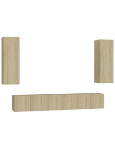 Set di Mobili TV 5 pz Rovere Sonoma in Legno Multistrato 2